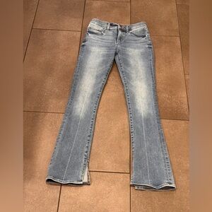 Express Size 2R Light Blue Midrise Skyscraper Flare Jeans